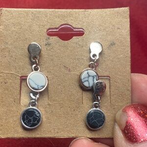 Elegant Silver and Black Dangle Earrings